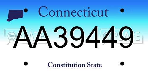 AA39449 Connecticut License Plate