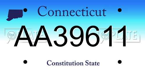 AA39611 Connecticut License Plate