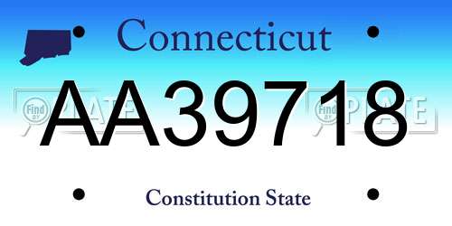 AA39718 Connecticut License Plate
