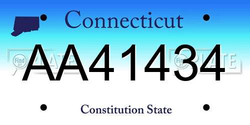 AA41434 Connecticut License Plate