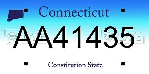 AA41435 Connecticut License Plate