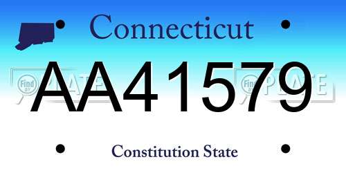 AA41579 Connecticut License Plate