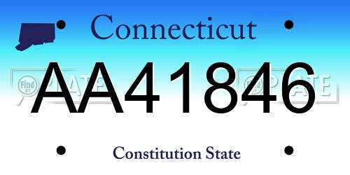 AA41846 Connecticut License Plate