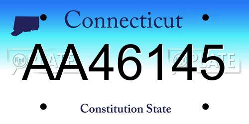 AA46145 Connecticut License Plate
