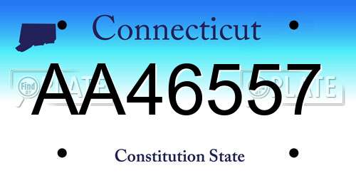 AA46557 Connecticut License Plate