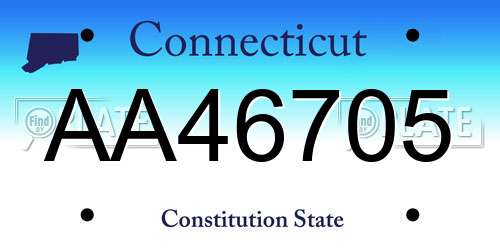 AA46705 Connecticut License Plate