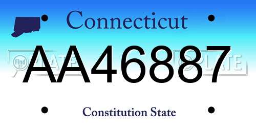 AA46887 Connecticut License Plate