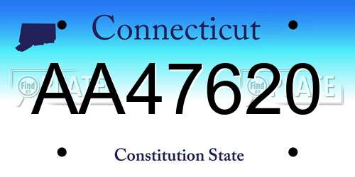 AA47620 Connecticut License Plate