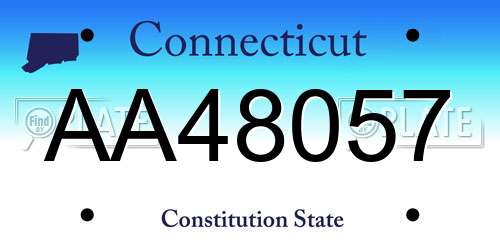 AA48057 Connecticut License Plate