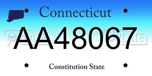 AA48067 Connecticut License Plate