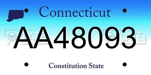 AA48093 Connecticut License Plate