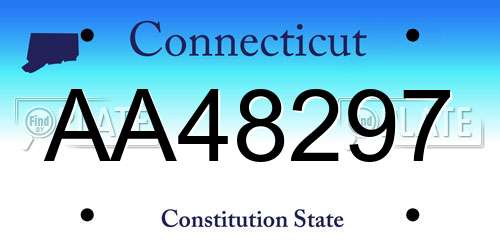 AA48297 Connecticut License Plate