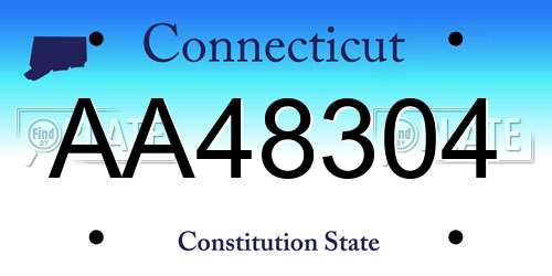 AA48304 Connecticut License Plate