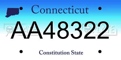AA48322 Connecticut License Plate