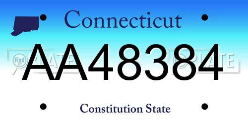 AA48384 Connecticut License Plate
