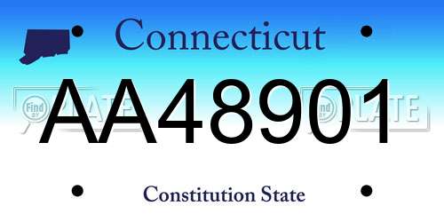 AA48901 Connecticut License Plate