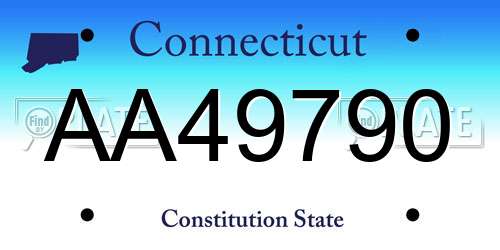 AA49790 Connecticut License Plate