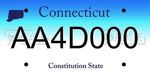 AA4D000 Connecticut License Plate