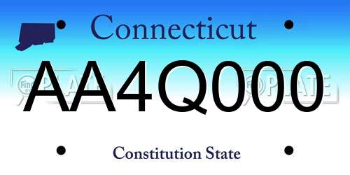 AA4Q000 Connecticut License Plate