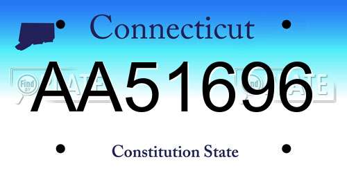 AA51696 Connecticut License Plate