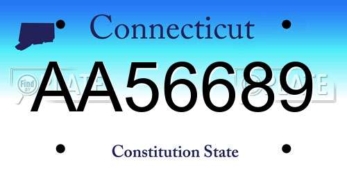 AA56689 Connecticut License Plate