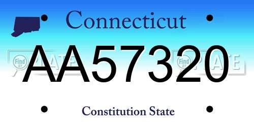 AA57320 Connecticut License Plate