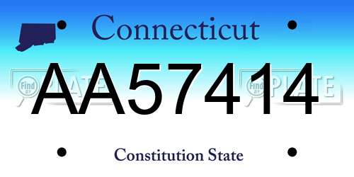 AA57414 Connecticut License Plate