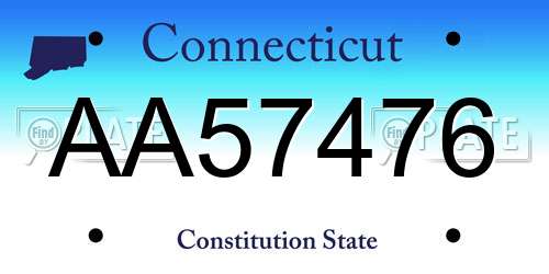 AA57476 Connecticut License Plate