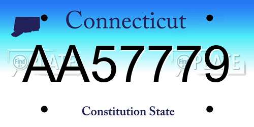 AA57779 Connecticut License Plate