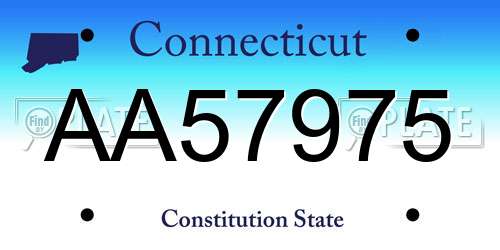AA57975 Connecticut License Plate