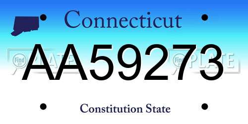 AA59273 Connecticut License Plate