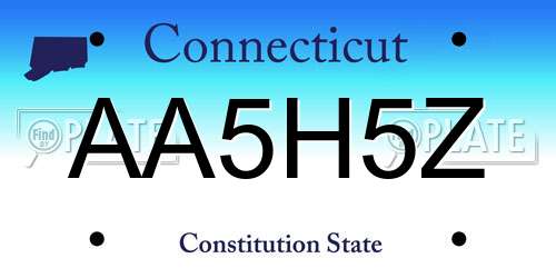 AA5H5Z Connecticut License Plate