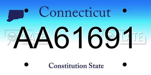 AA61691 Connecticut License Plate