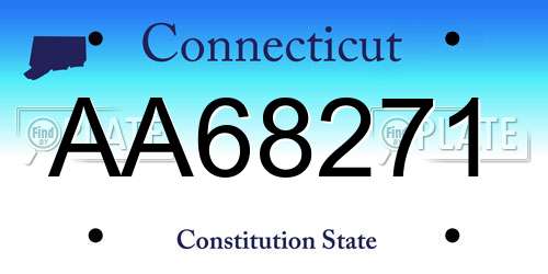 AA68271 Connecticut License Plate