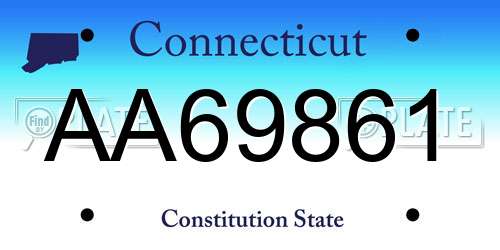 AA69861 Connecticut License Plate