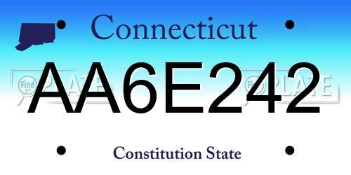 AA6E242 Connecticut License Plate