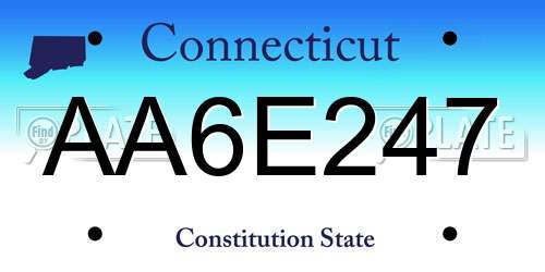 AA6E247 Connecticut License Plate