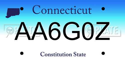AA6G0Z Connecticut License Plate