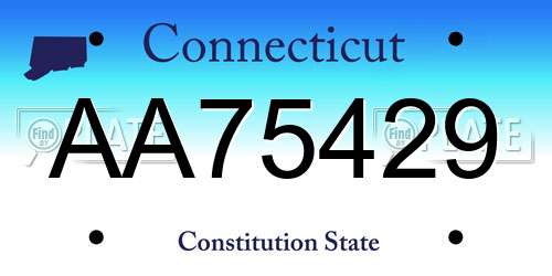 AA75429 Connecticut License Plate