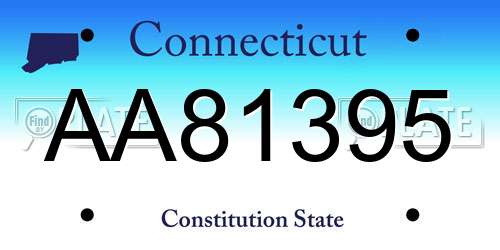 AA81395 Connecticut License Plate