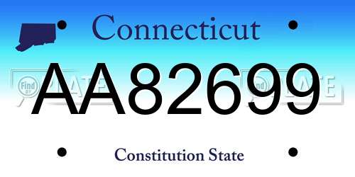 AA82699 Connecticut License Plate