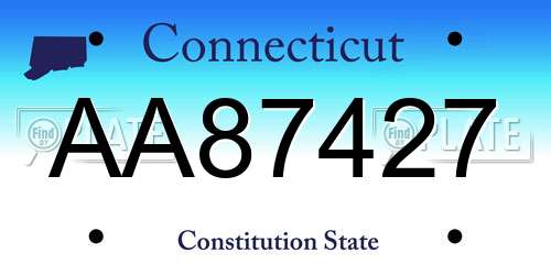 AA87427 Connecticut License Plate