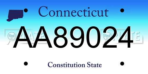 AA89024 Connecticut License Plate