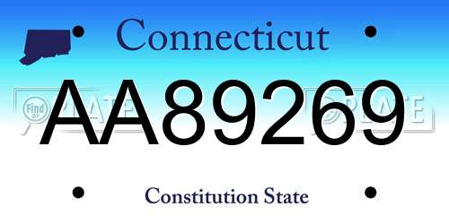 AA89269 Connecticut License Plate