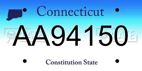AA94150 Connecticut License Plate