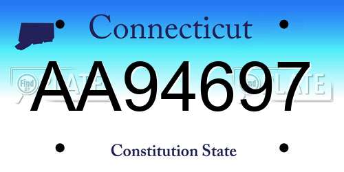 AA94697 Connecticut License Plate