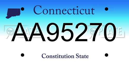 AA95270 Connecticut License Plate