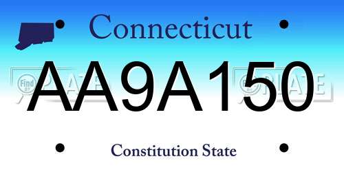 AA9A150 Connecticut License Plate