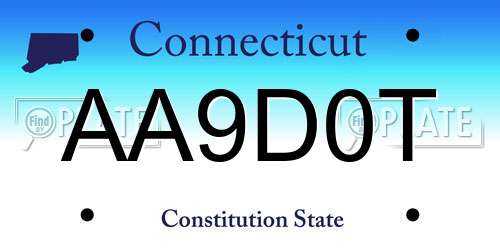 AA9D0T Connecticut License Plate