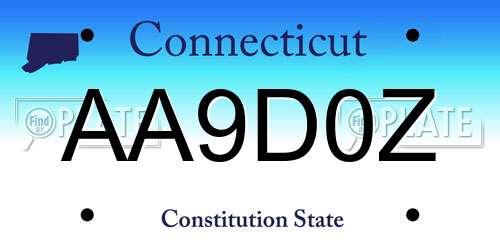 AA9D0Z Connecticut License Plate